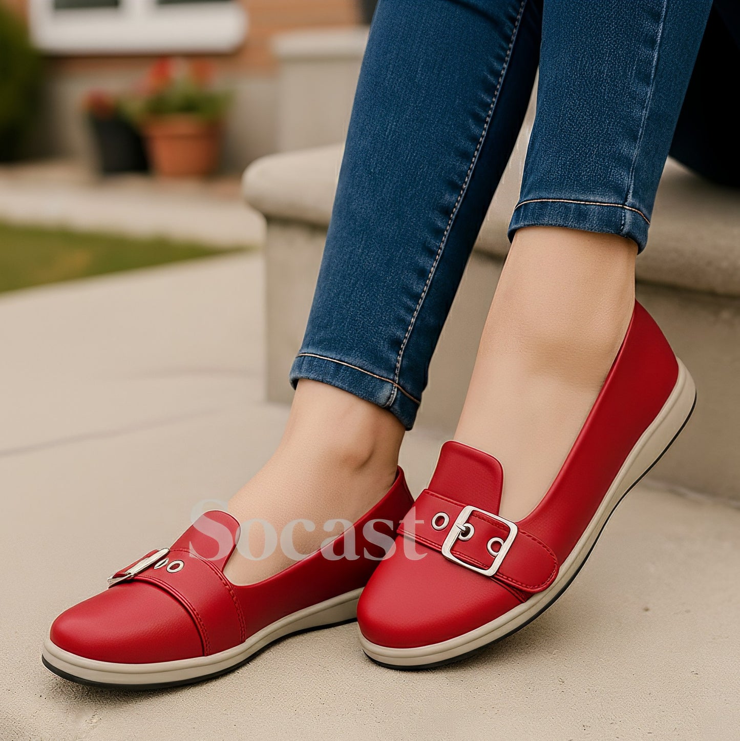 Mocasín confort hebilla