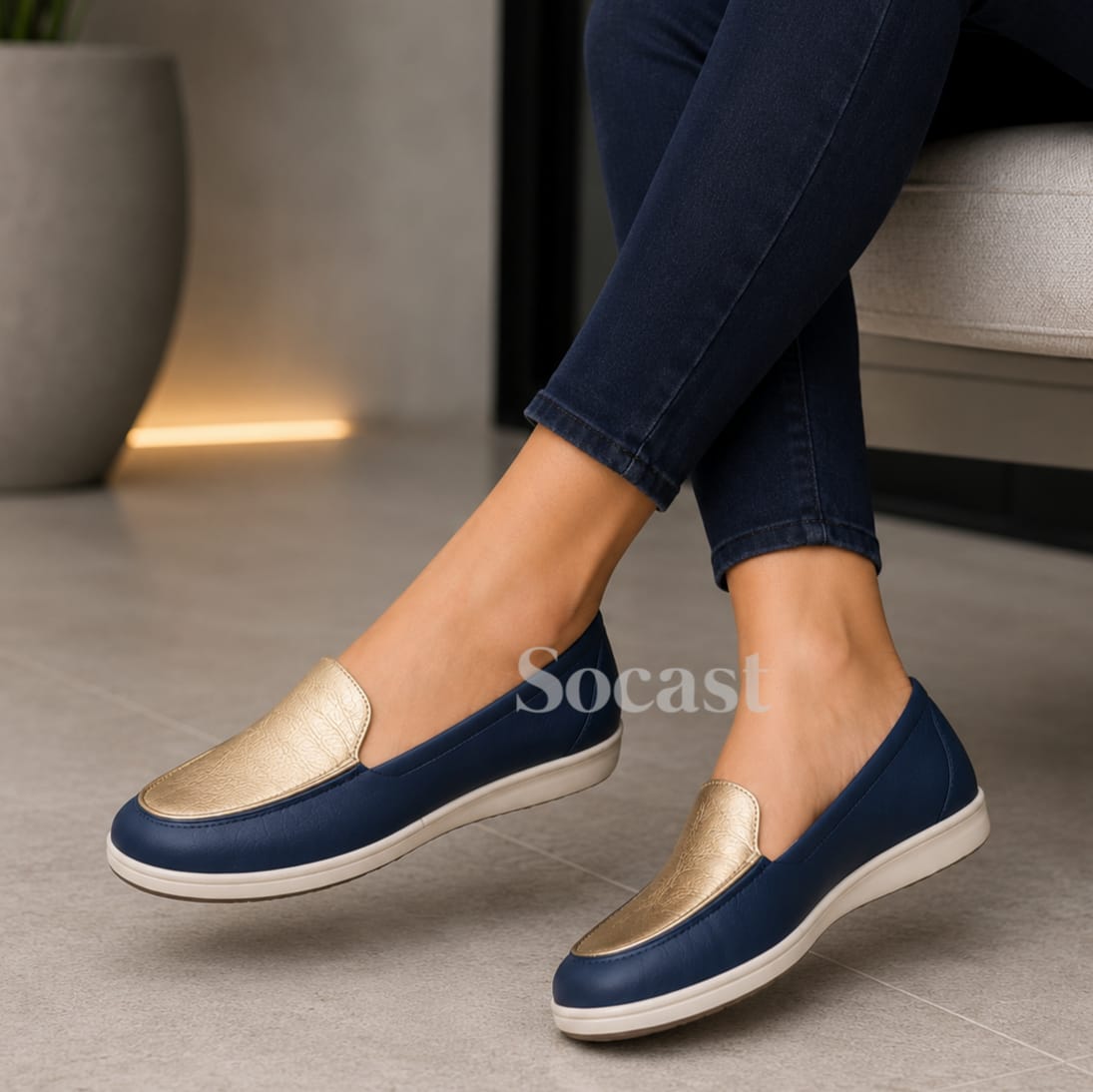 Mocasín bicolor confort