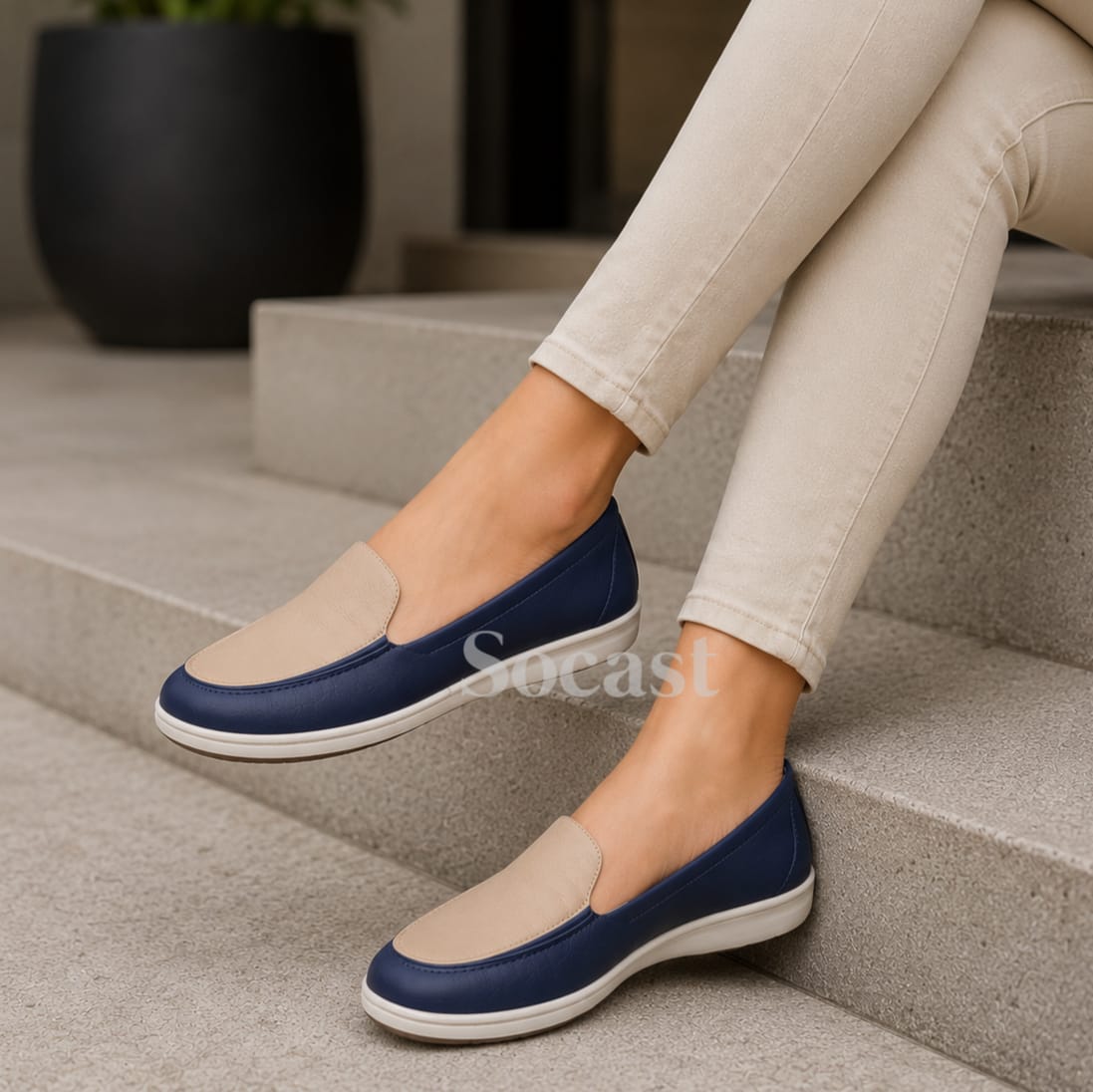 Mocasín bicolor confort