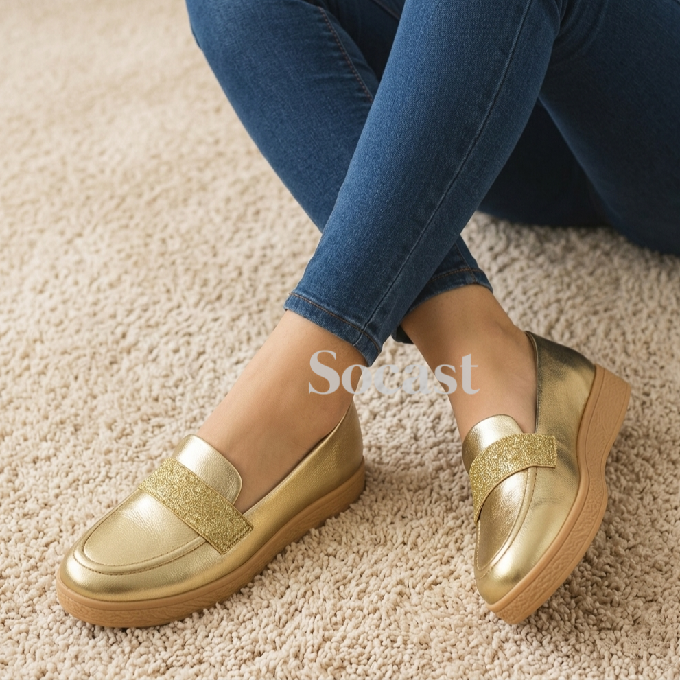 Mocasín brillo elegante