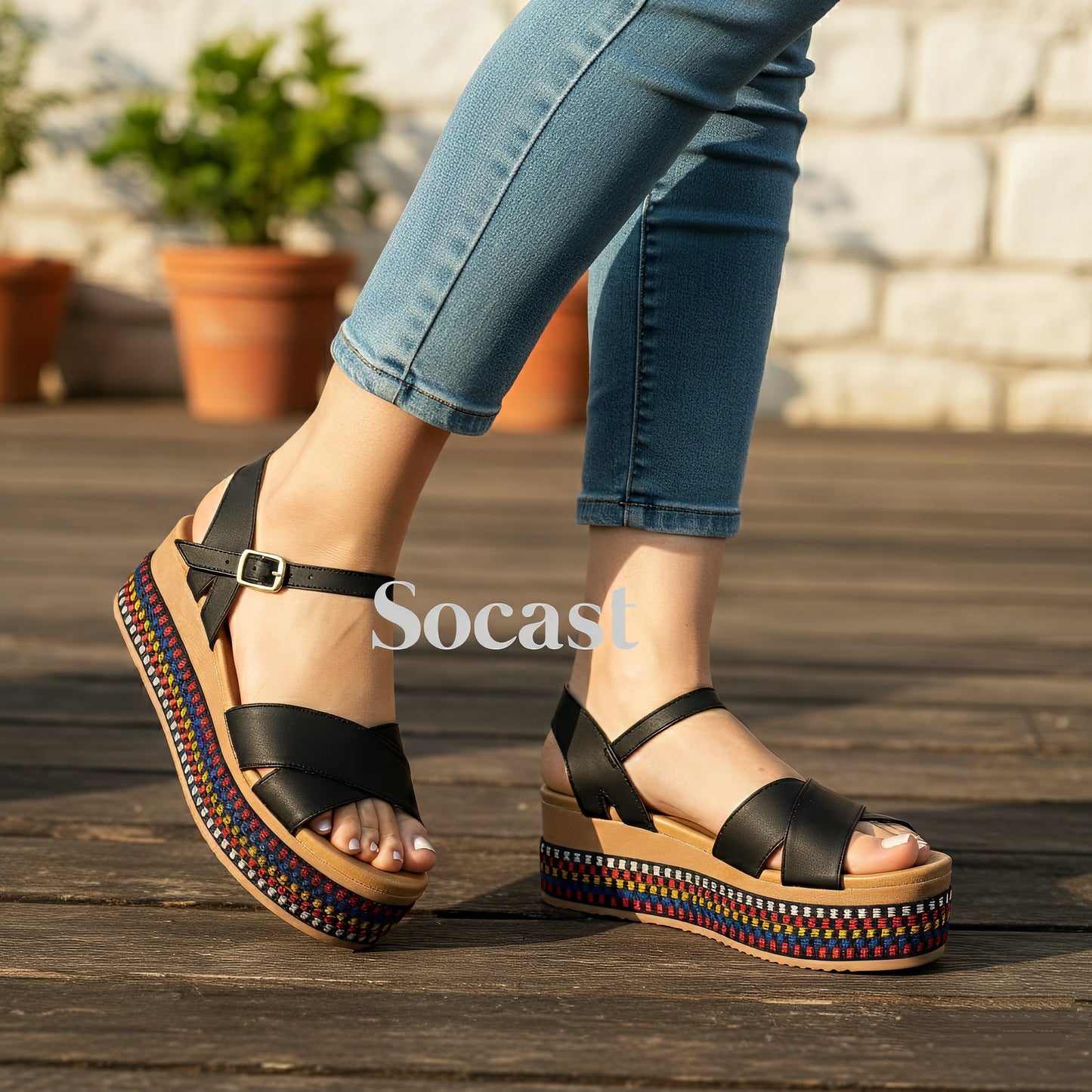 Sandalia étnica casual
