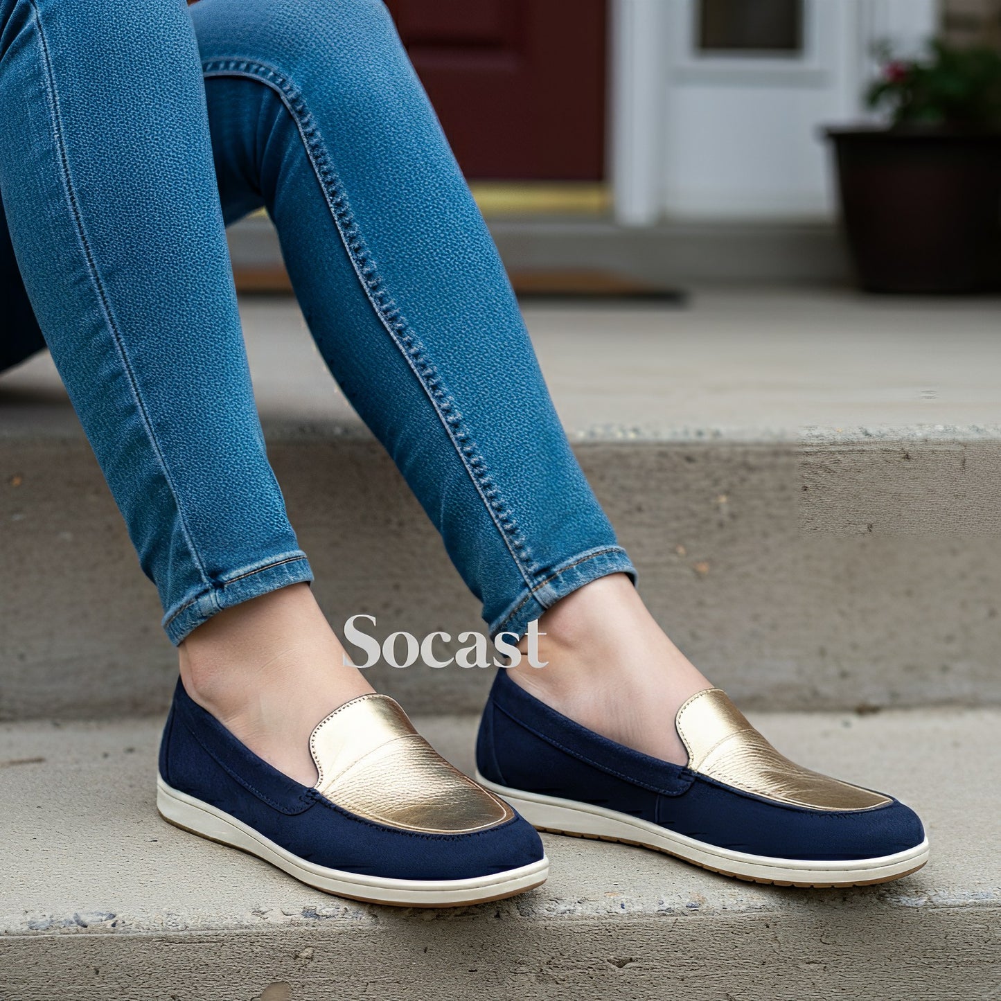 Mocasín bicolor confort