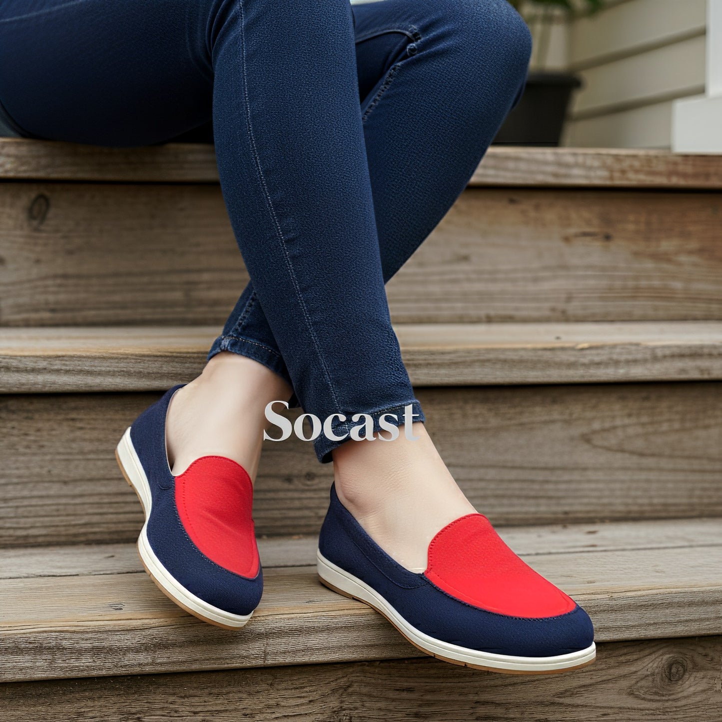 Mocasín bicolor confort