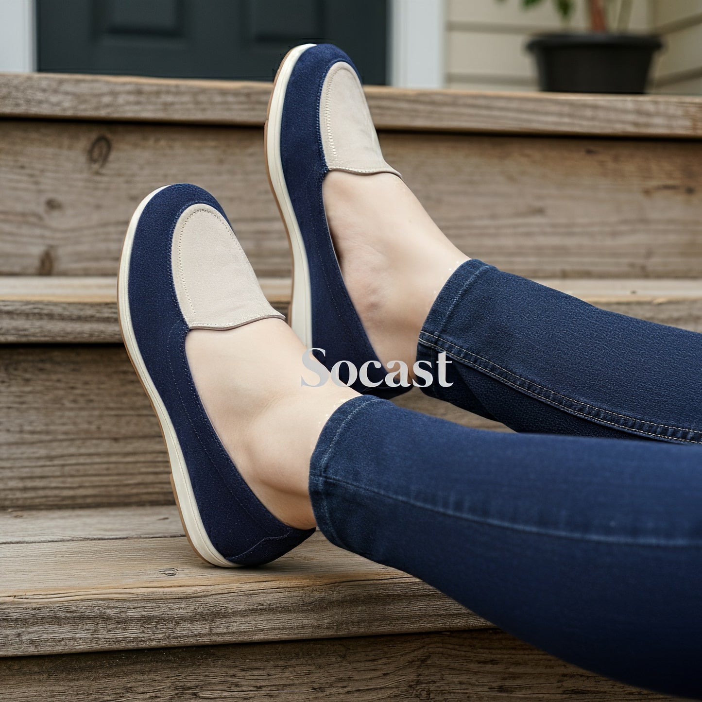 Mocasín bicolor confort