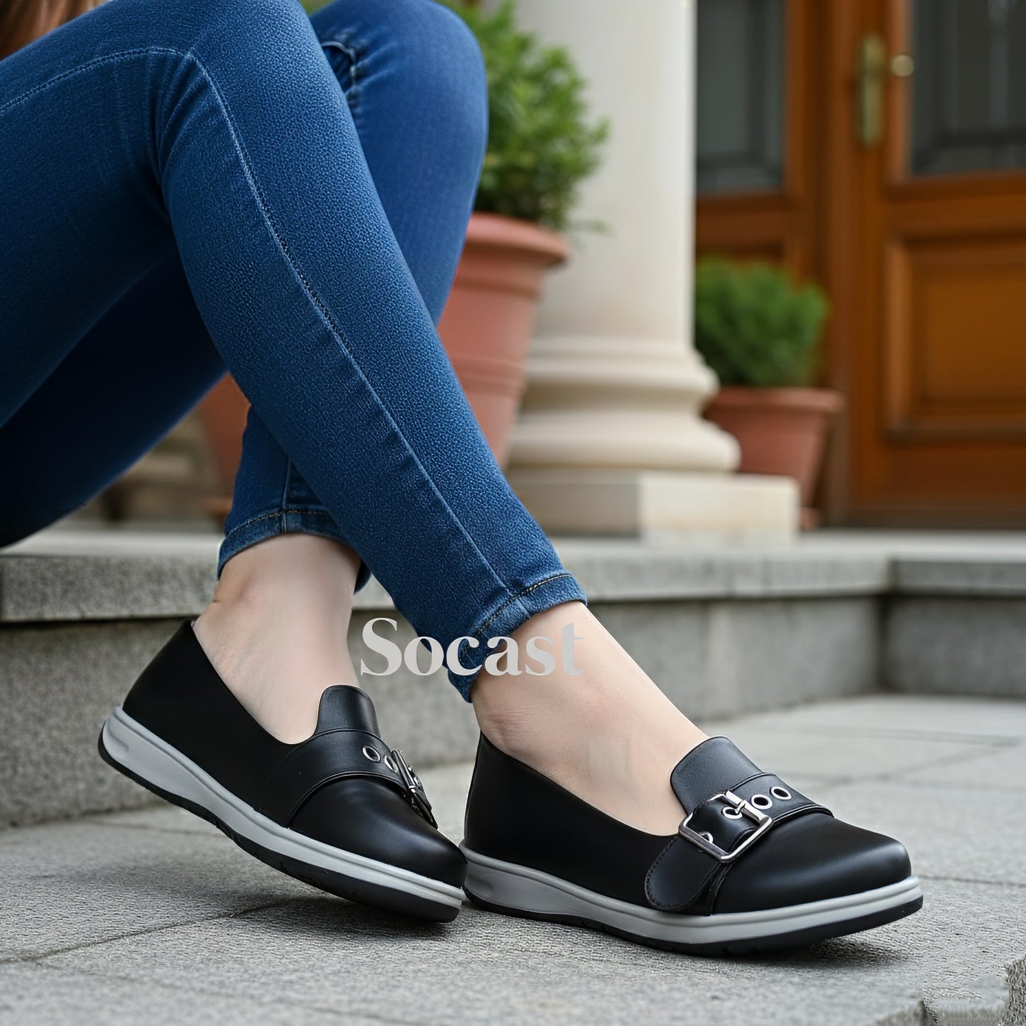 Mocasín confort hebilla