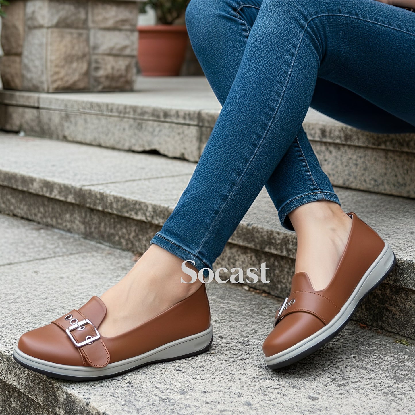 Mocasín confort hebilla