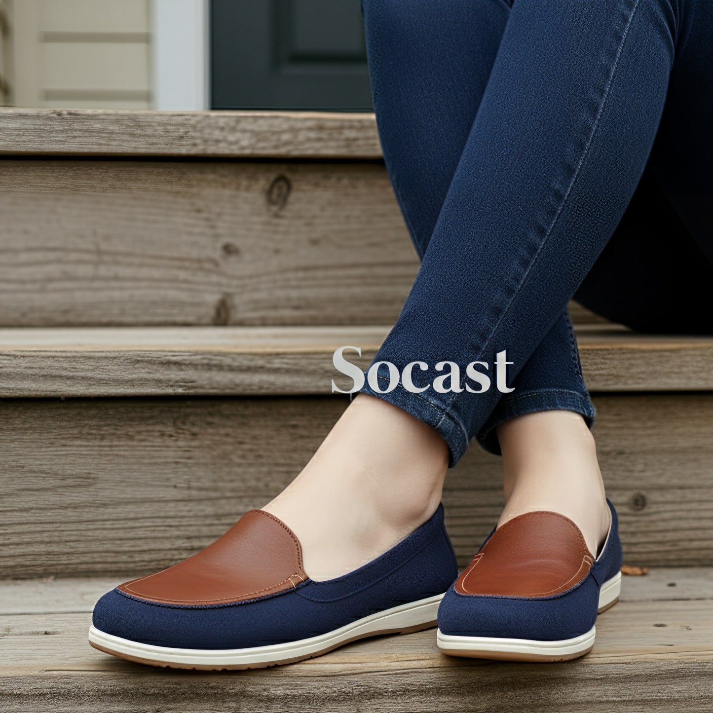 Mocasín bicolor confort